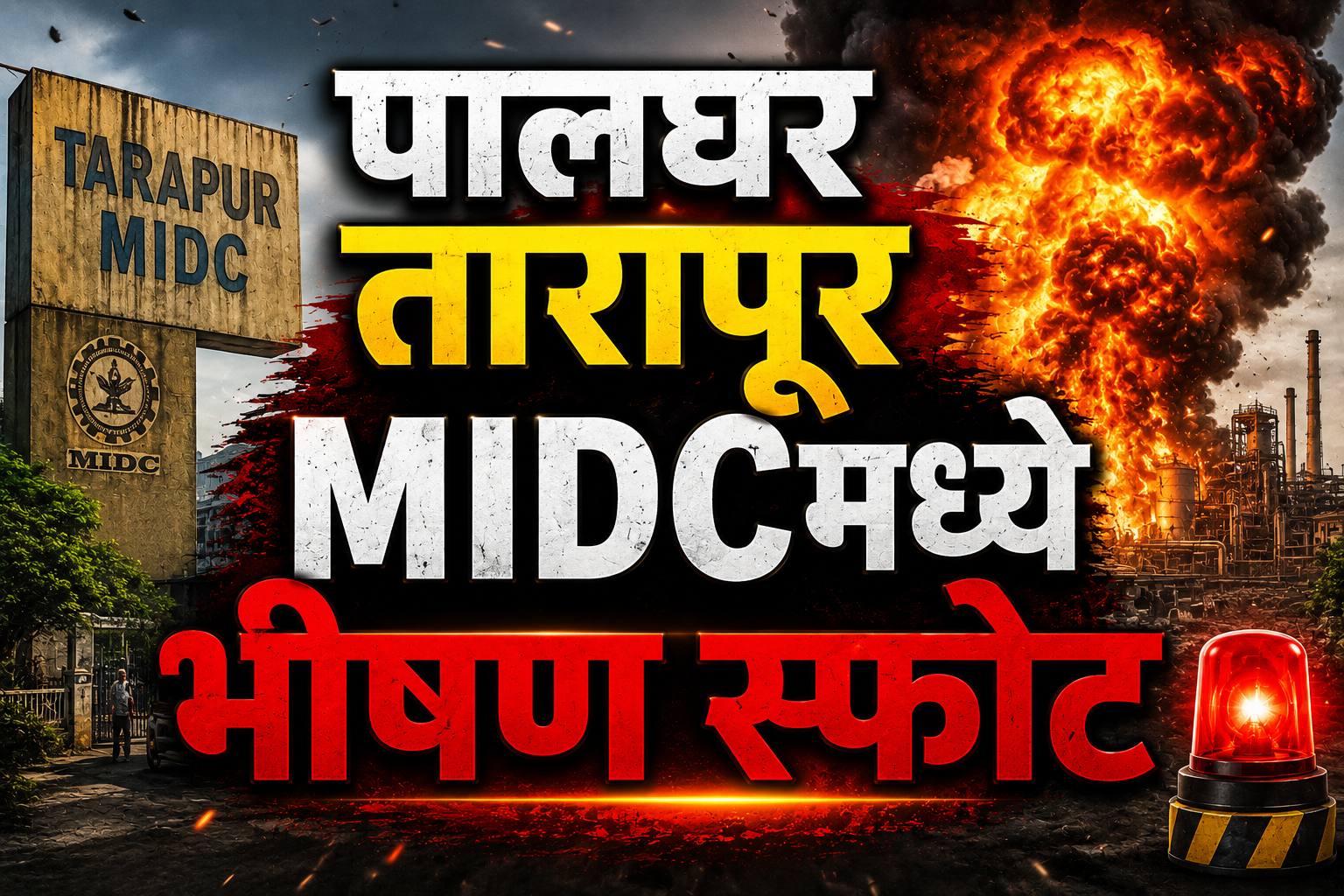 पालघर तारापूर MIDCमध्ये भीषण स्फोट; परिसरात मोठी खळबळ