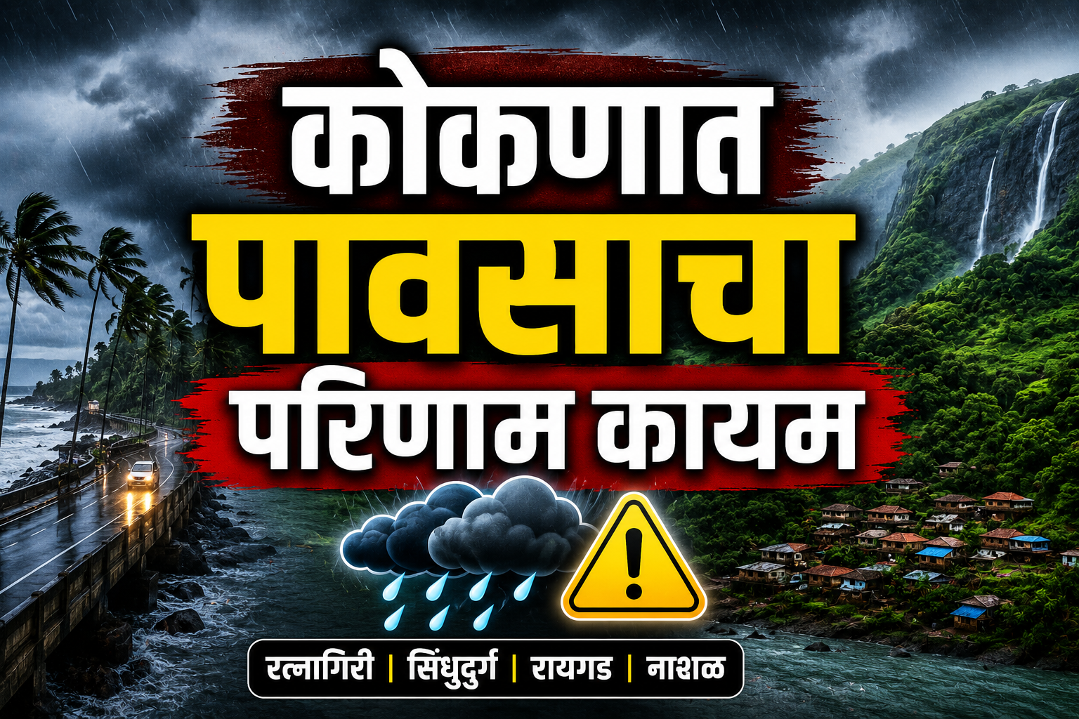 कोकणात पावसाचा परिणाम कायम; रत्नागिरीसह काही भागांत मध्यम पावसाची शक्यता