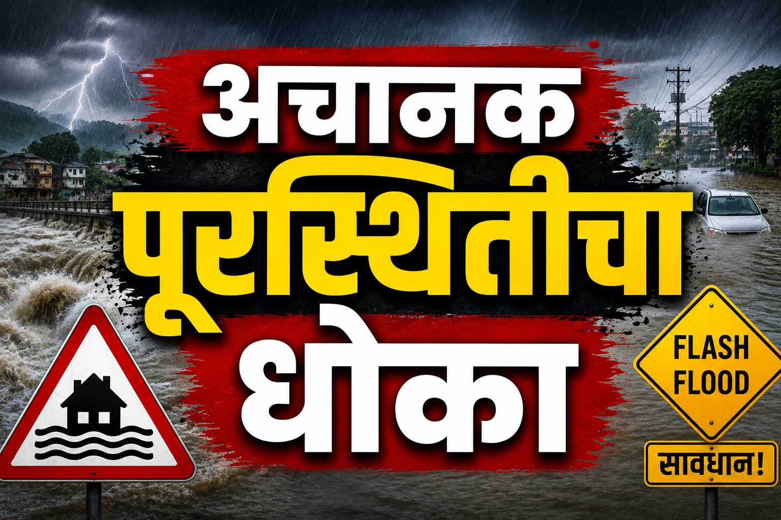 महाराष्ट्रातील काही भागांत अचानक पूरस्थितीचा धोका; नागरिकांना सतर्कतेचा इशारा