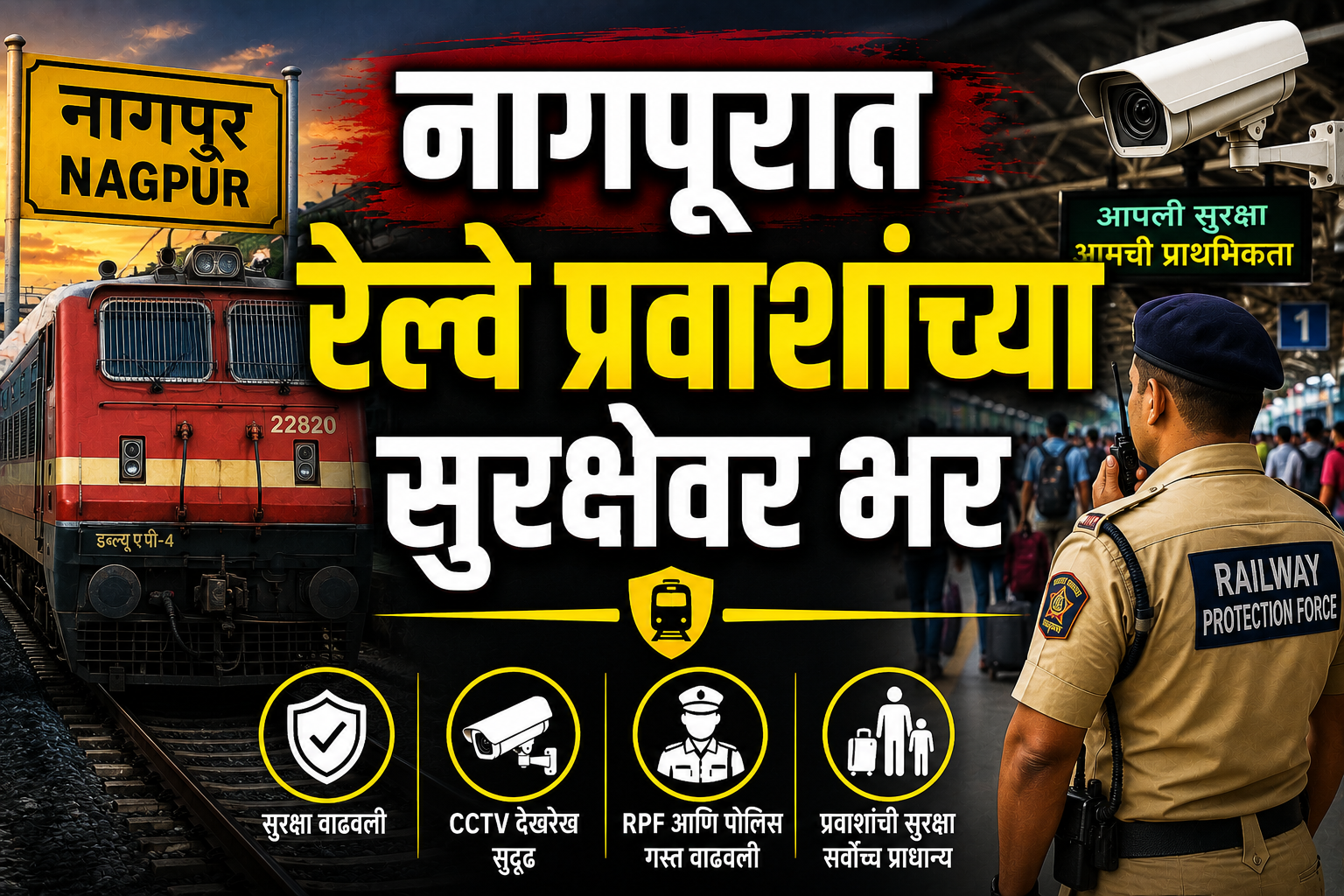 नागपूरमध्ये रेल्वे प्रवाशांच्या सुरक्षेवर भर; रात्रीच्या नाईट पेट्रोलिंगवर विशेष लक्ष