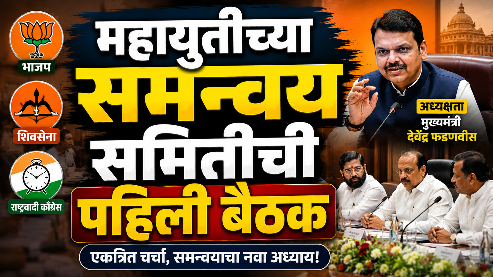 महायुतीच्या समन्वय समितीची पहिली बैठक