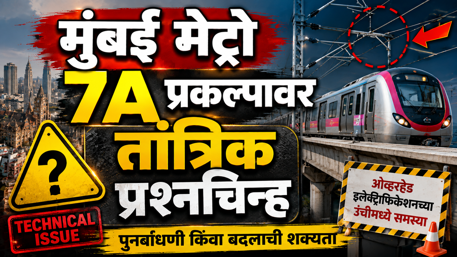 मुंबई मेट्रो 7A प्रकल्पावर तांत्रिक प्रश्नचिन्ह; उन्नत मार्गिकेतील कामात बदलाची शक्यता