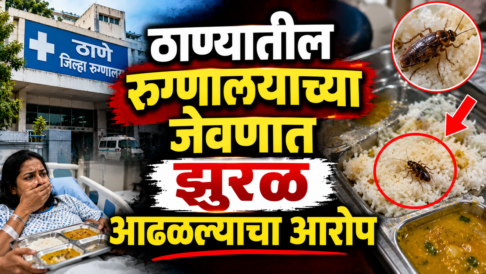 ठाण्यातील रुग्णालयाच्या जेवणात झुरळ आढळल्याचा आरोप; रुग्णालयाच्या कारभारावर प्रश्नचिन्ह