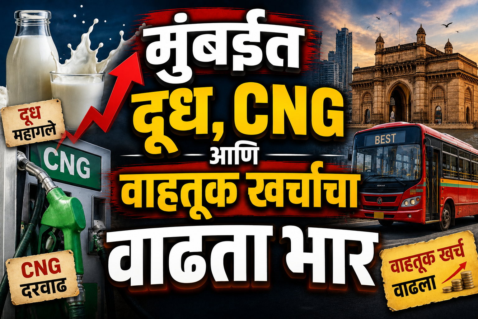 मुंबईत दूध, CNG आणि वाहतूक खर्चाचा वाढता भार; 1 सप्टेंबरपासून मुंबईकरांच्या बजेटवर परिणाम