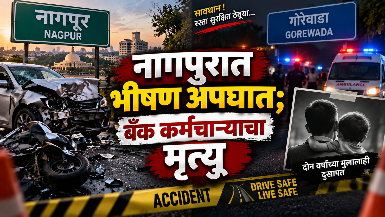 नागपुरात भीषण अपघात; बँक कर्मचाऱ्याचा मृत्यू