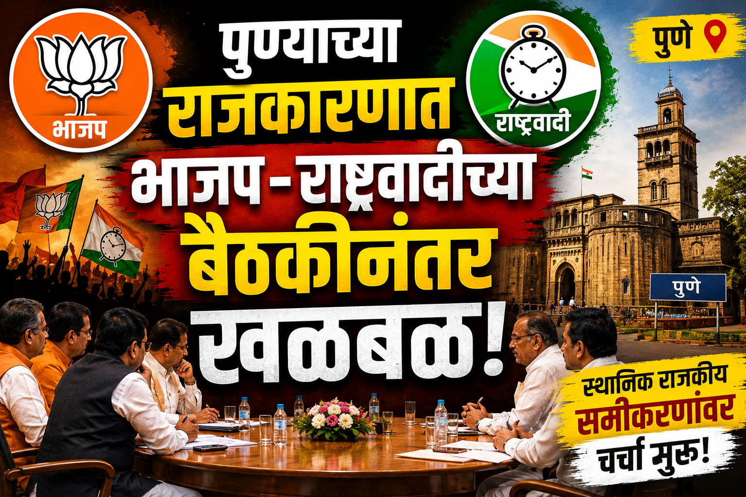 पुण्याच्या राजकारणात भाजप–राष्ट्रवादीच्या बैठकीनंतर खळबळ; स्थानिक समीकरणांवर चर्चा