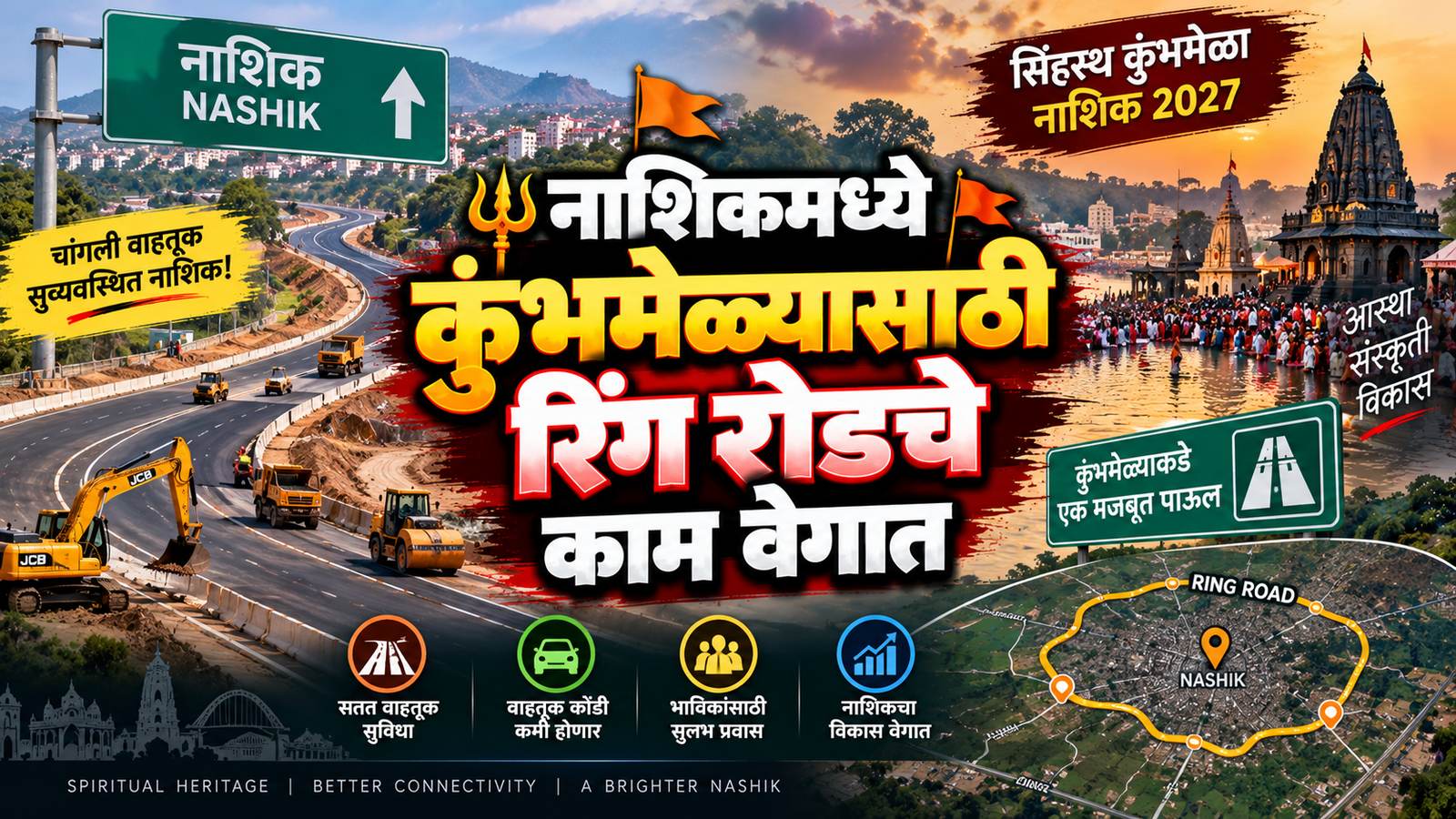 नाशिकमध्ये कुंभमेळ्यासाठी रिंग रोडच्या कामाला वेग