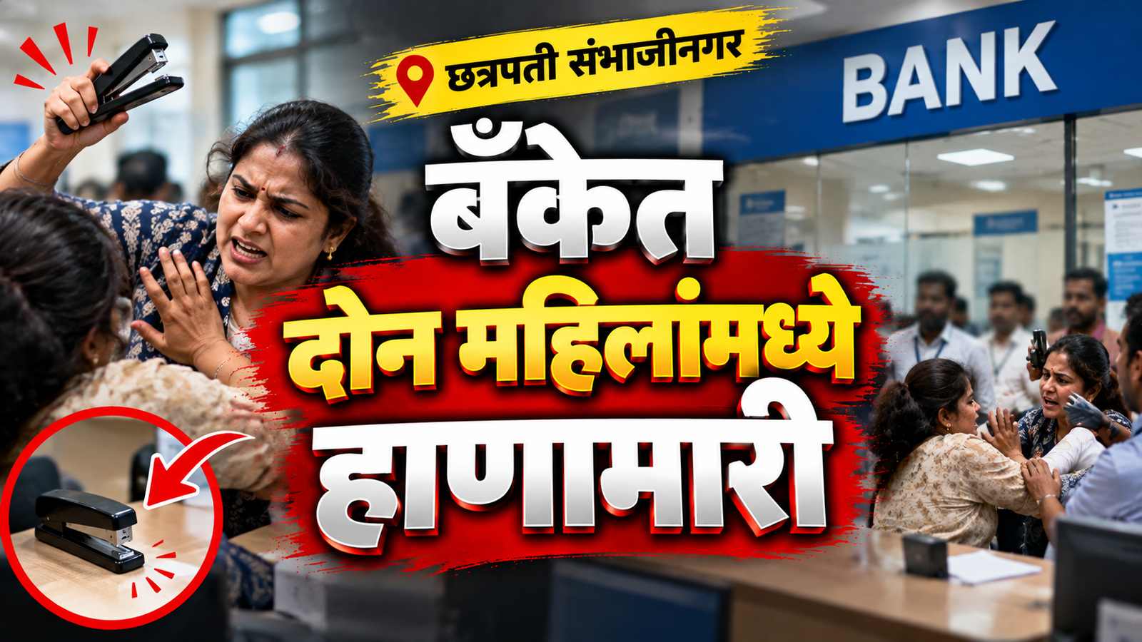 छत्रपती संभाजीनगर : बँकेत दोन महिलांमध्ये हाणामारी