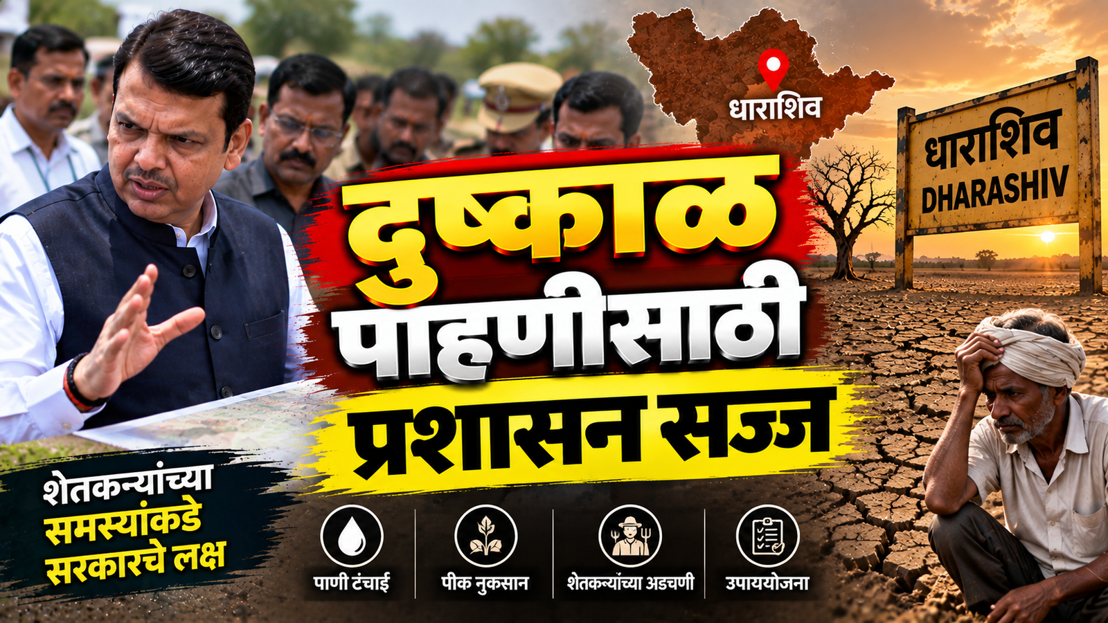 धाराशिव — दुष्काळ पाहणीसाठी प्रशासन सज्ज