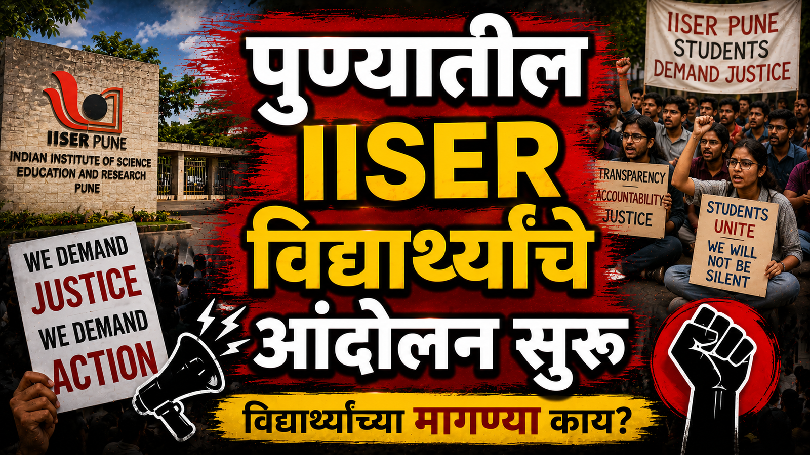 पुण्यातील IISER विद्यार्थ्यांचे आंदोलन सातव्या दिवशी; मागण्यांवर तोडगा काढण्यासाठी प्रशासनाचे प्रयत्न