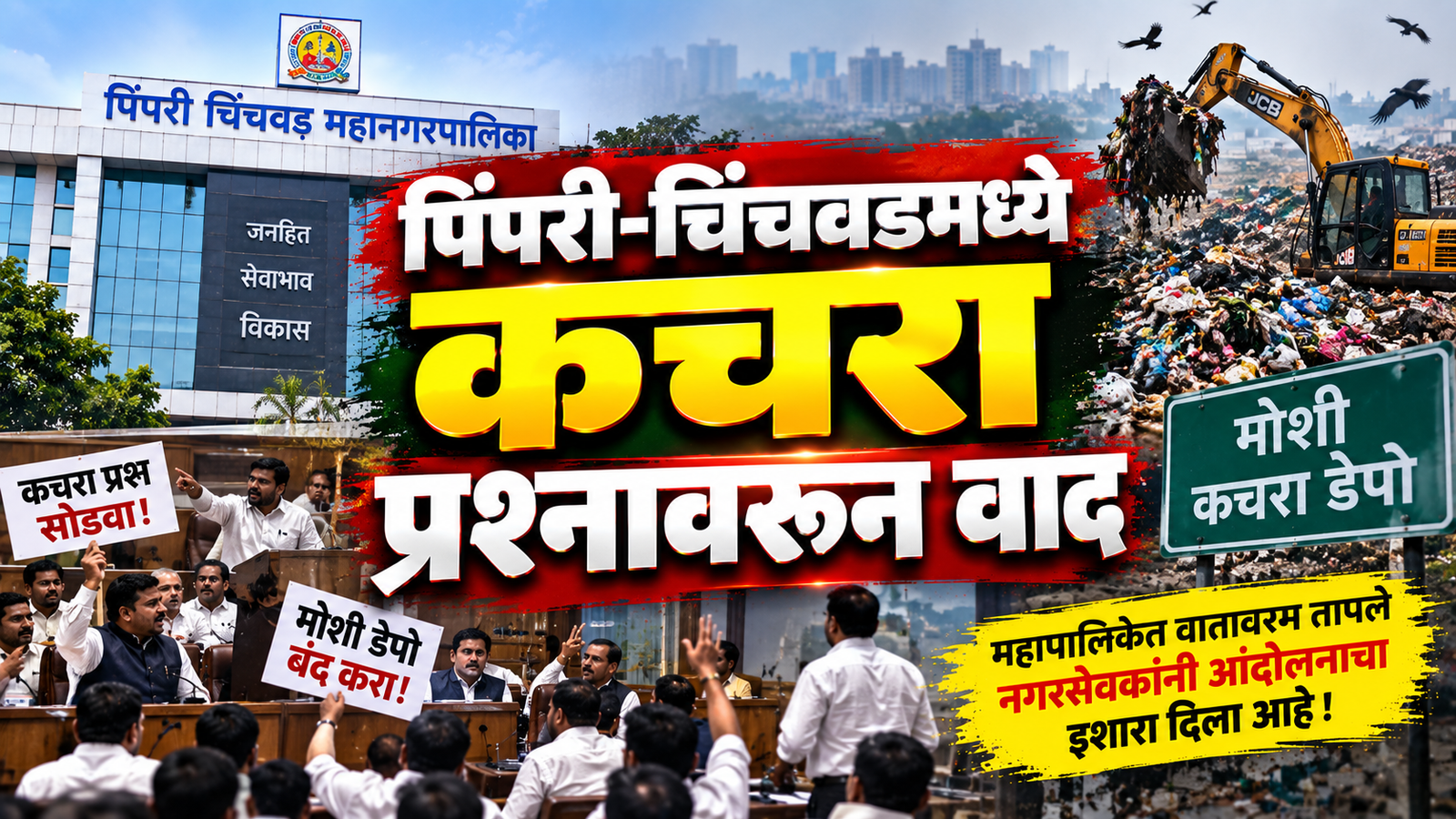 पिंपरी-चिंचवडमध्ये कचरा प्रश्नावरून वाद; मोशी कचरा डेपोच्या मुद्द्यावर वातावरण तापले